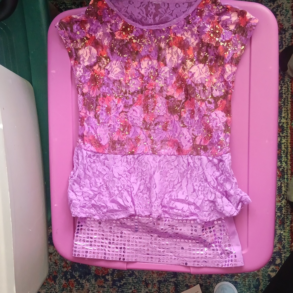 Justice floral lacey top